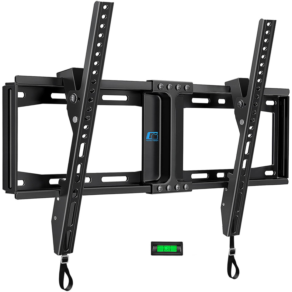 HOME VISION HV9601 front-mounted view showing secure large TV and stable support