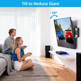 HOME VISION HV9601 tilt adjustment close-up demonstrating 10° angle for reduced glare
