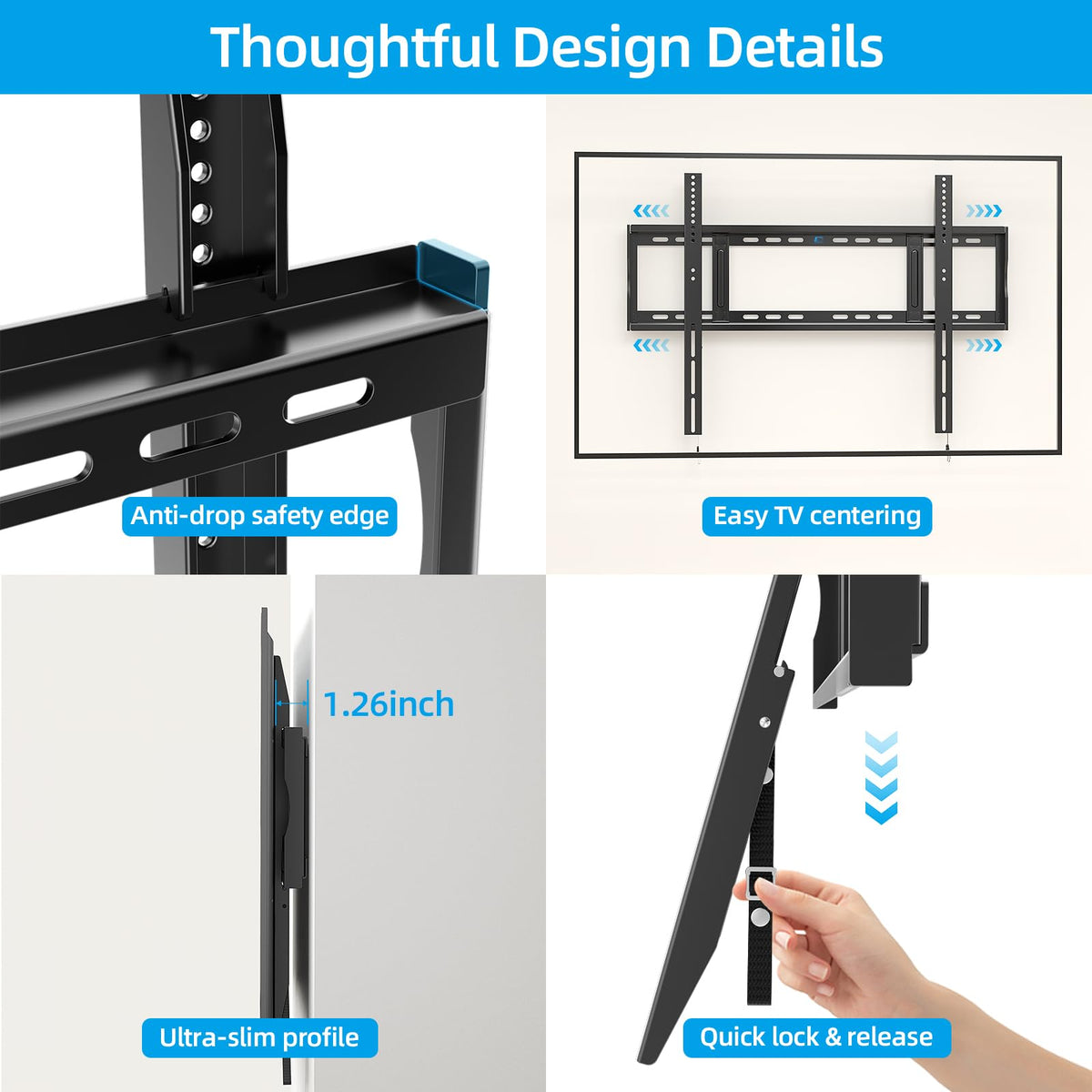 HOME VISION side profile illustrating 1.26-inch flush mount benefit
