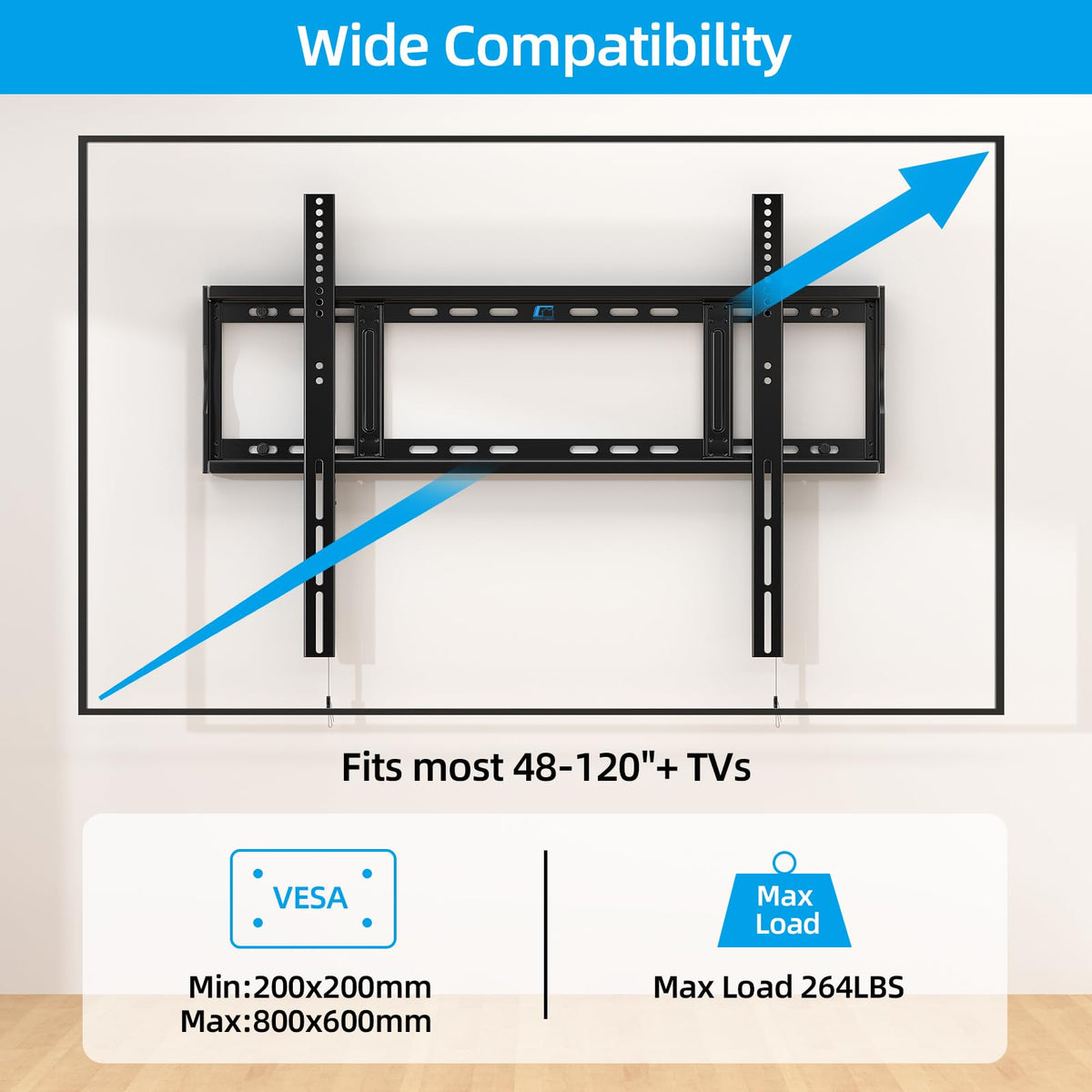HOME VISION wide wall plate close-up highlighting heavy-duty steel construction