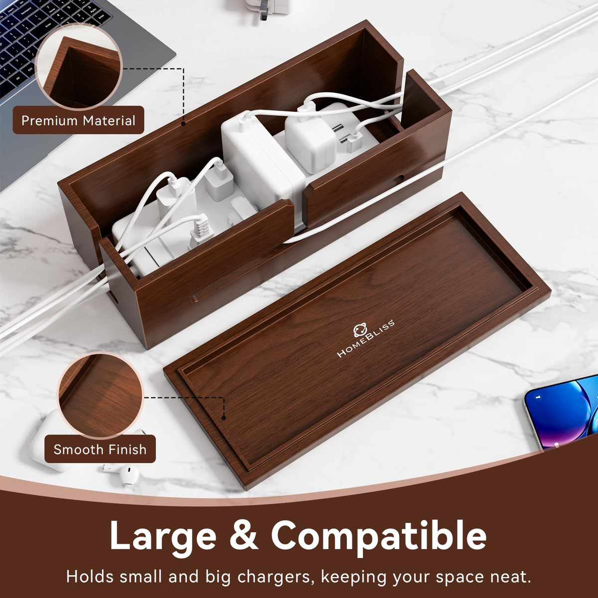 HomeBliss open top showing interior space, simplifies organization benefit