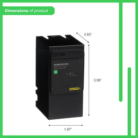Square D Homeline 50kA SPD handles high-energy surges to protect devices.