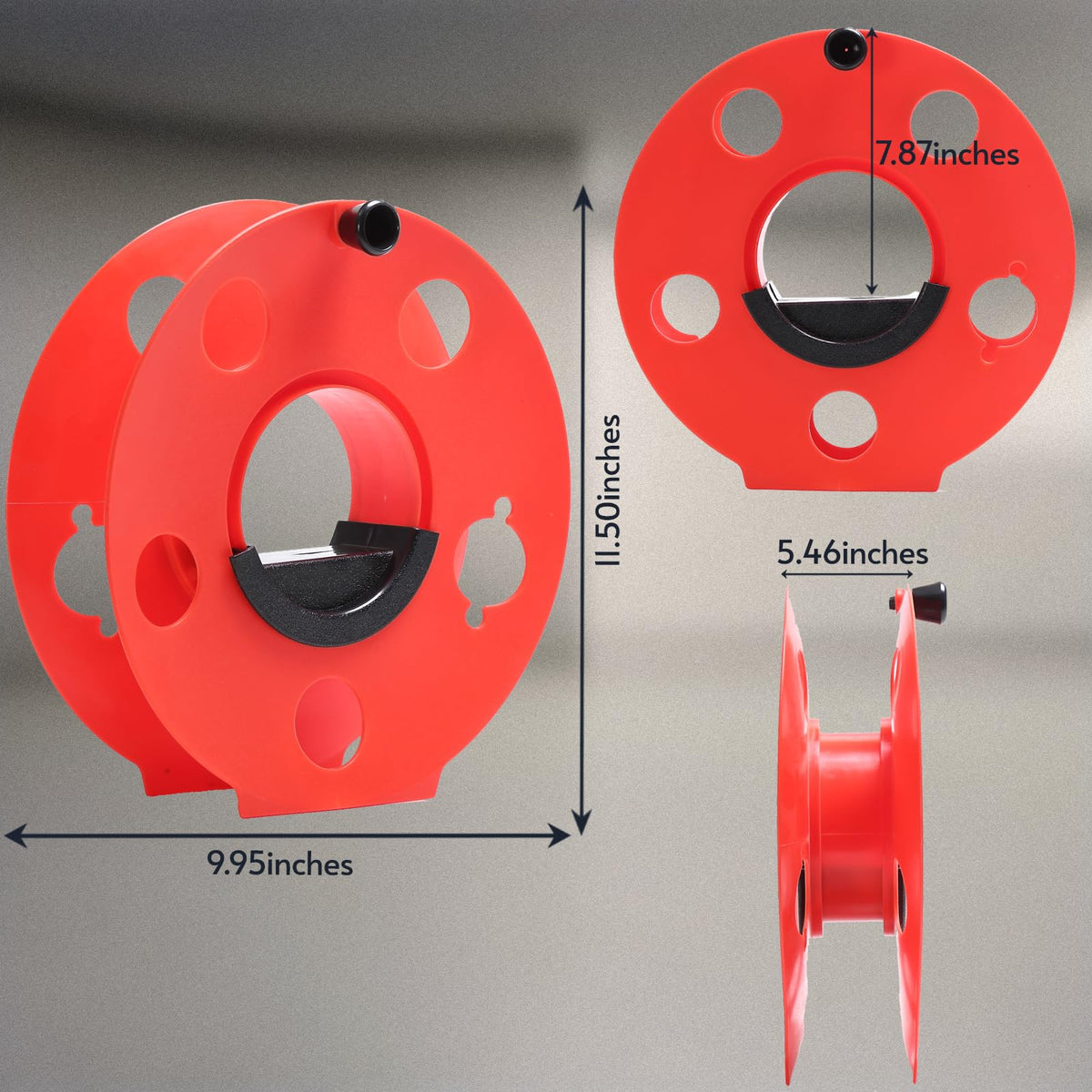 Homeon Wheels heavy-duty plastic reel for rugged outdoor cord storage