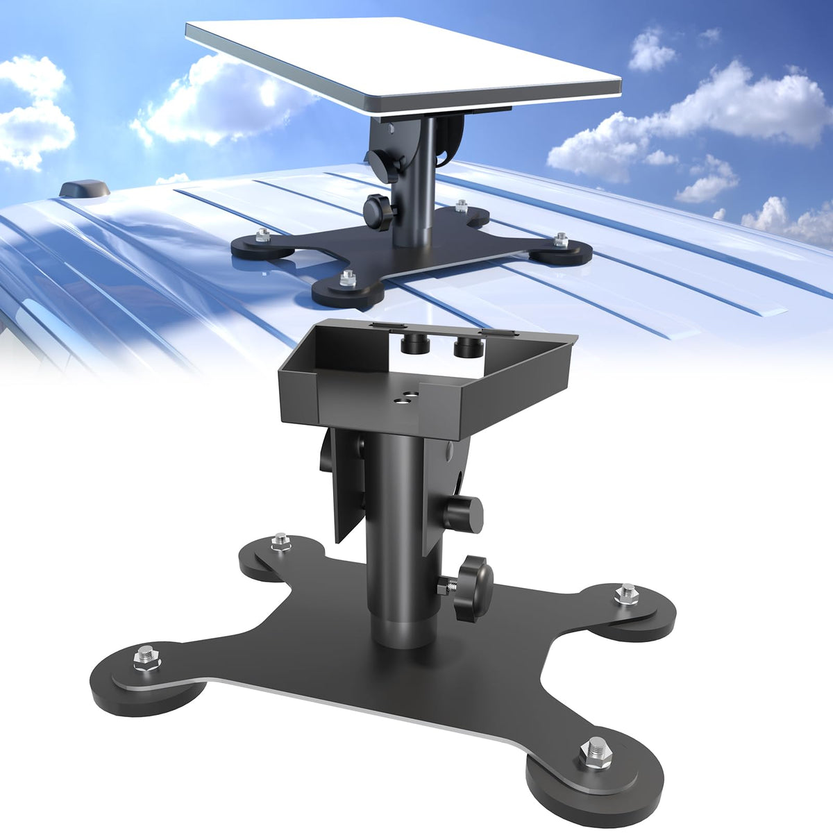 HOMESOLTRY front view of mount showing compact profile and reliable hold