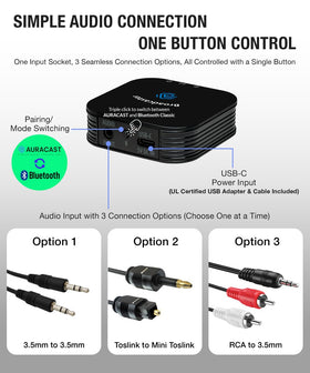 HomeSpot BA210 v2 connected to TV in living room demonstrating private wireless listening for families