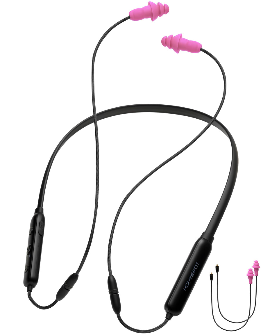 HomeSpot neckband front view showing design and secure fit benefit