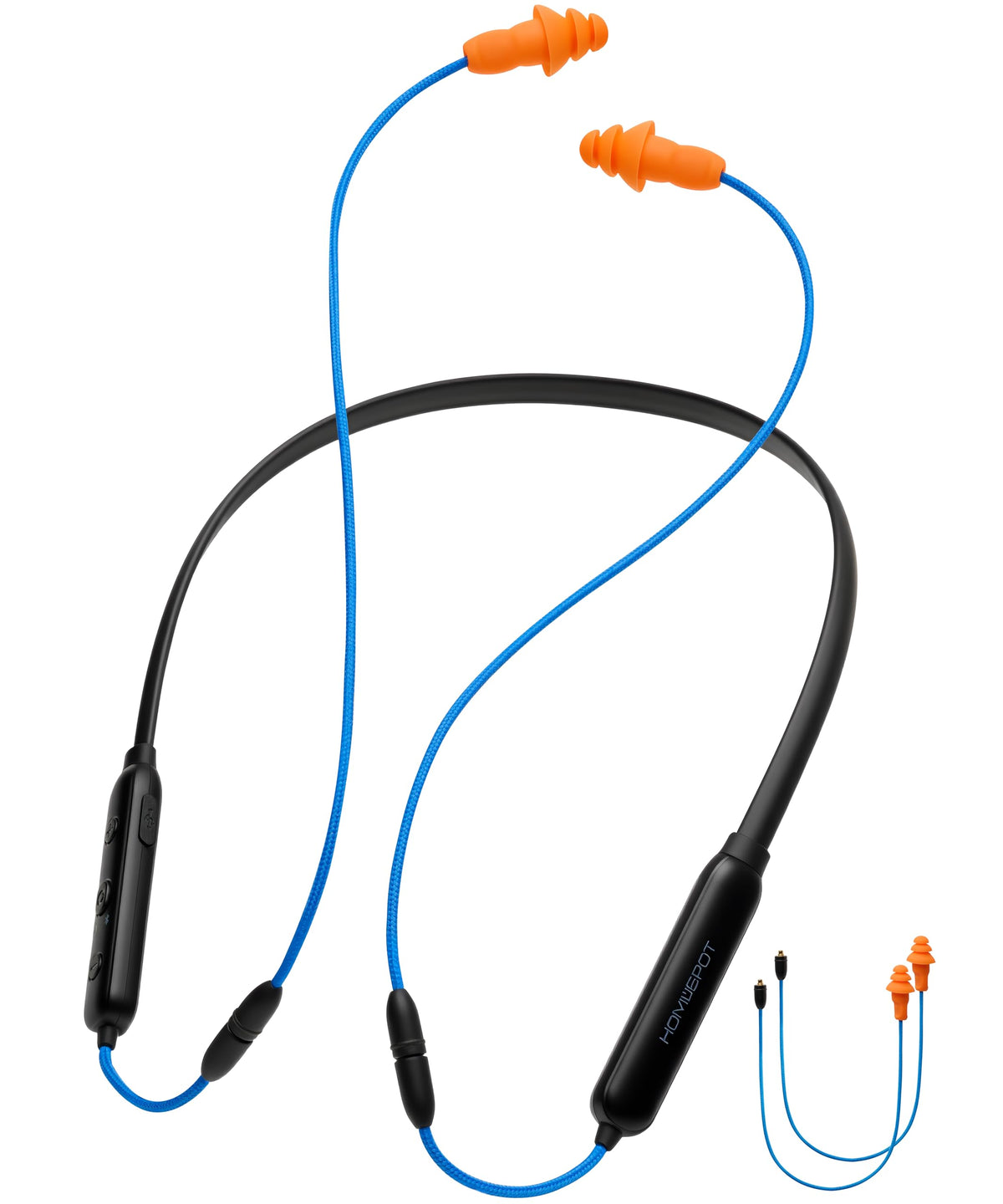 HomeSpot neckband front view showing ergonomic design and controls benefit comfort