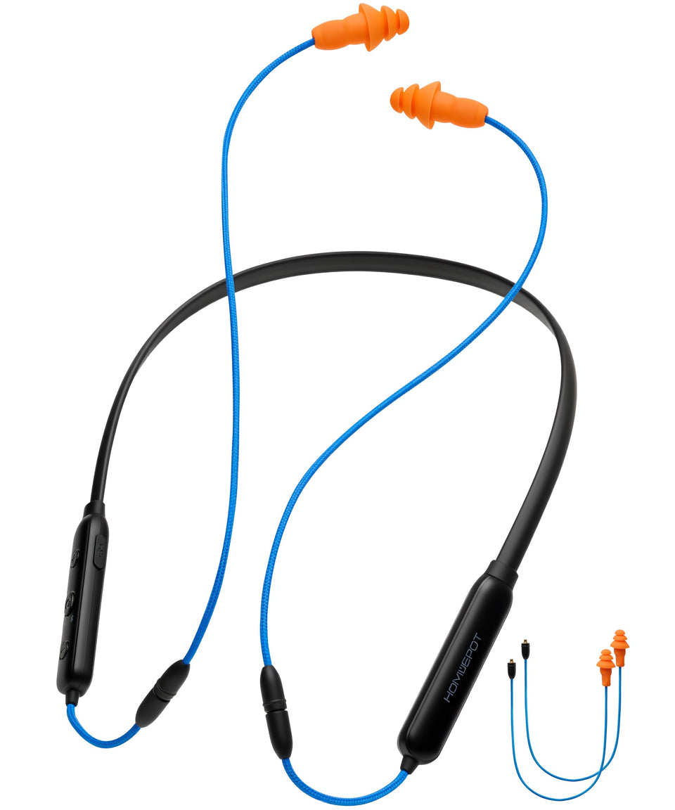 HomeSpot neckband front view showing ergonomic design and controls benefit comfort