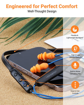 HomeSpot side profile of flexible neckband offering comfortable all-day wear
