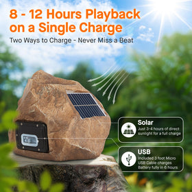 Homewell brown two-pack rock speakers blend with patio décor and sound.