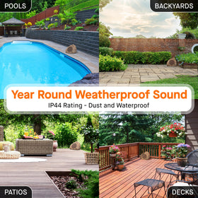 Homewell rock speaker with true wireless stereo for wider coverage.