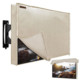 HOMEYA front view of cover on a patio TV showing full protection and neat fit