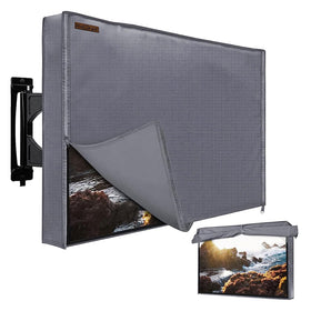 HOMEYA front view of outdoor TV cover showing full protection and easy access