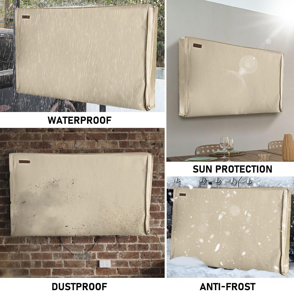 HOMEYA covered TV on patio demonstrating weatherproof outdoor use