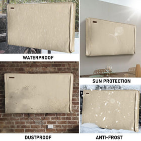 HOMEYA covered TV on patio demonstrating weatherproof outdoor use