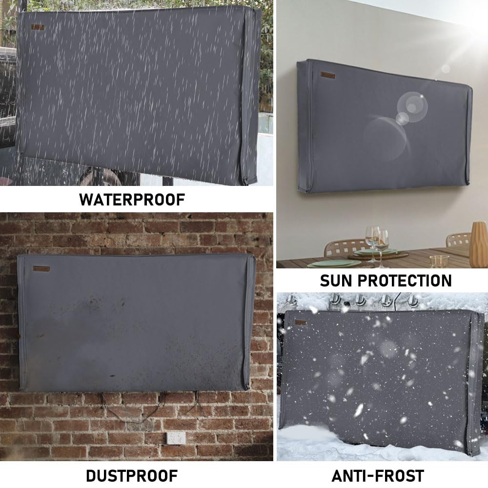 HOMEYA lifestyle patio setup showing protected outdoor TV and peace of mind
