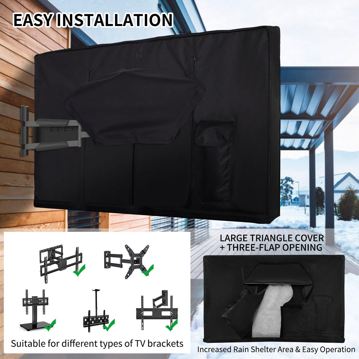 HOMEYA Velcro bottom design ensures secure fit on varied mounts.