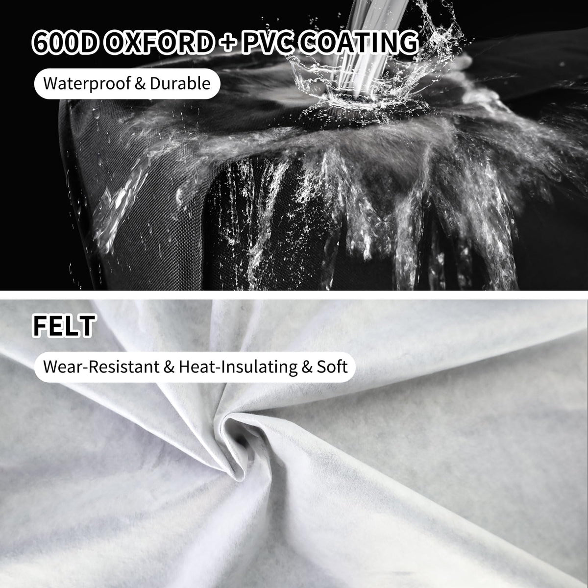HOMEYA waterproof zipper prevents rain intrusion on the side zipper area.