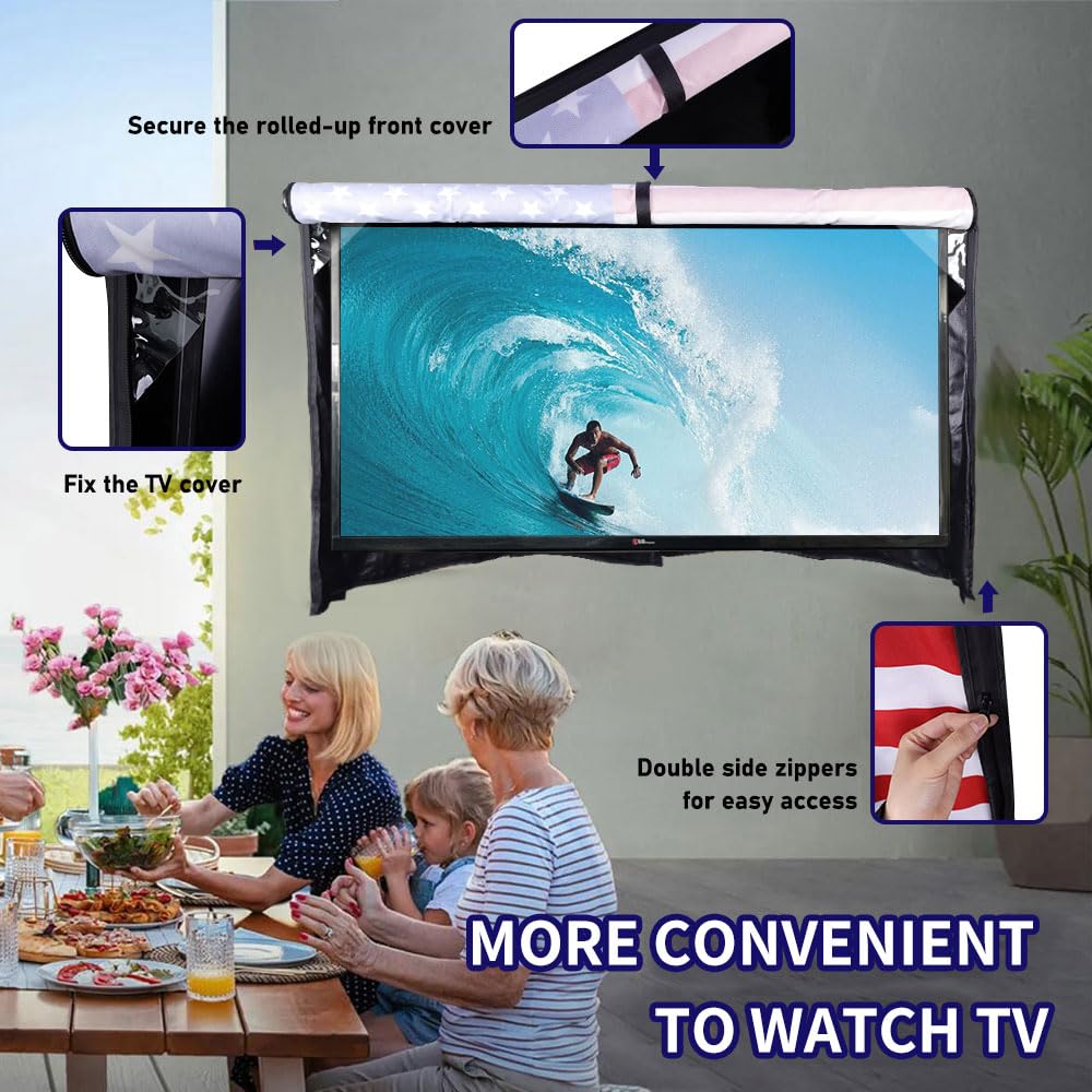 HOMEYA rolled front flap secured with strap for easy viewing outdoors
