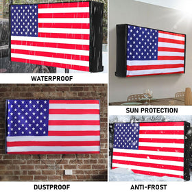 HOMEYA cover next to ruler showing 38x22.5 inch fit for 40-inch TVs