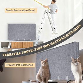 HOMEYA cover with remote for scale illustrating correct 60–65 inch fit
