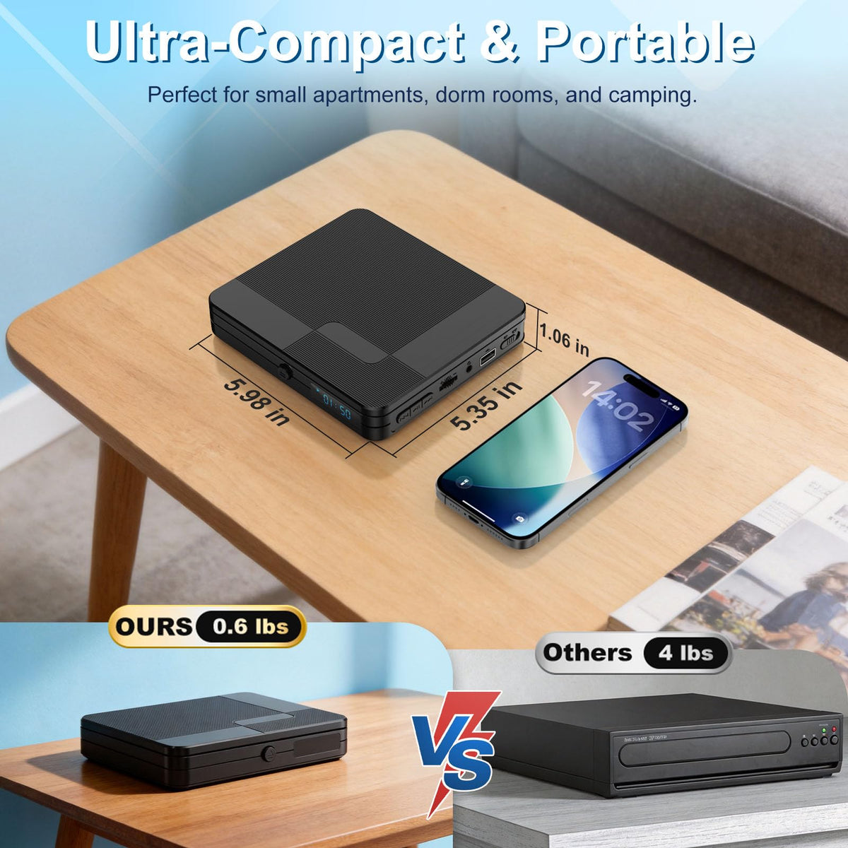 Homlab connected to TV via HDMI displaying sharper 1080P picture benefit