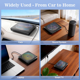 Homlab playing in car stereo display, seamless USB recognition benefit