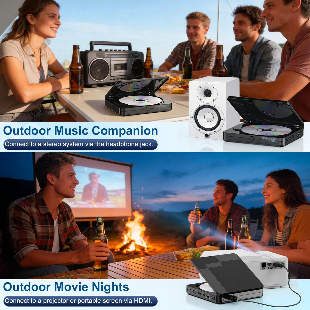Homlab remote control with batteries showing easy, couch-side menu and playback operation