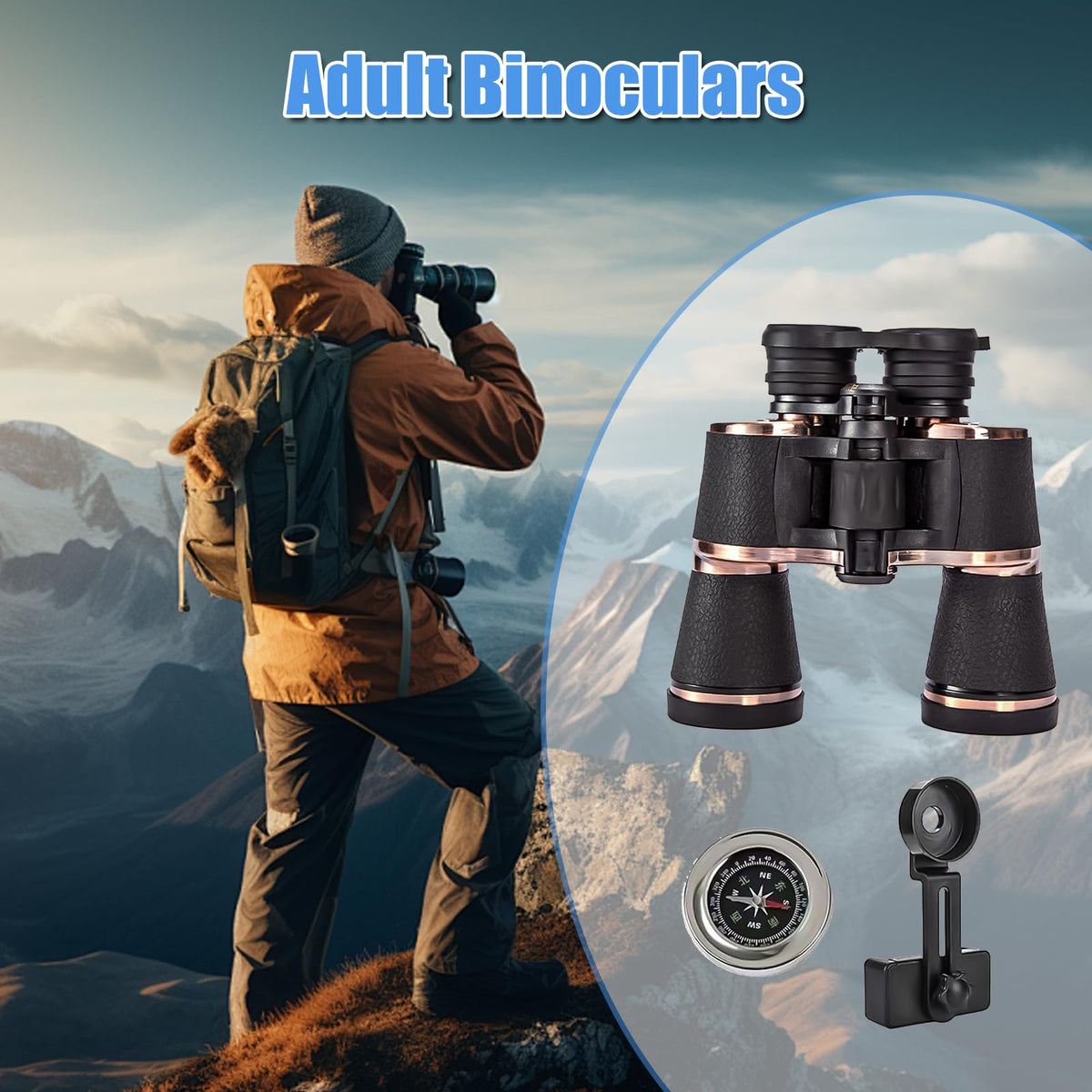 Homlume 20x50 optics provide bright views in sports and wildlife watching.