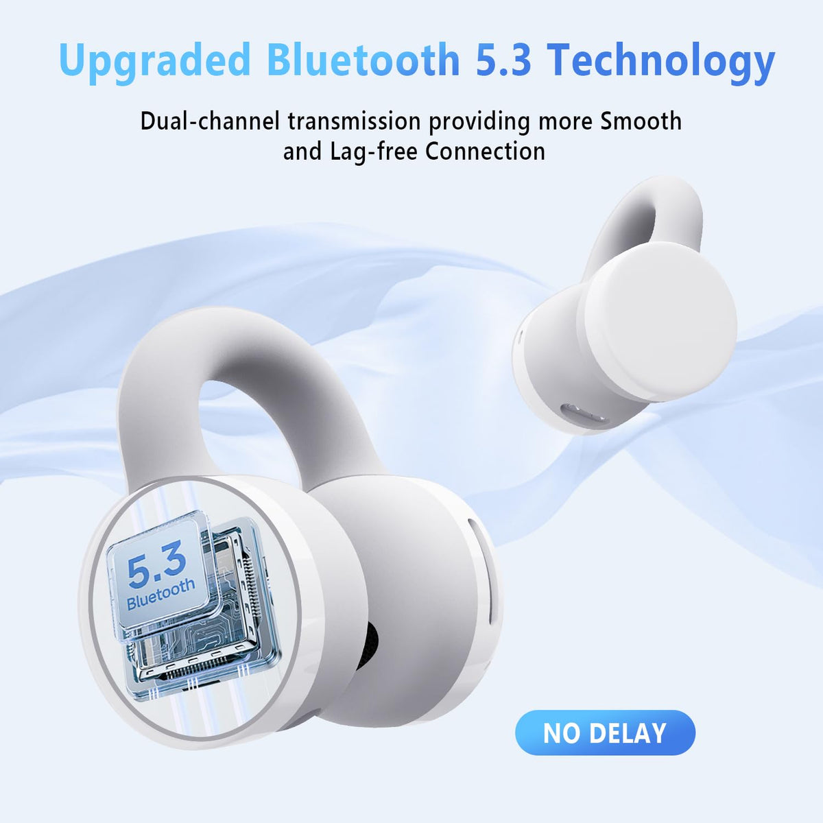 HOMSCAM earbuds worn while running demonstrating secure fit and safety