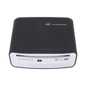 Honboom portable car CD Player side connection showing USB power option.