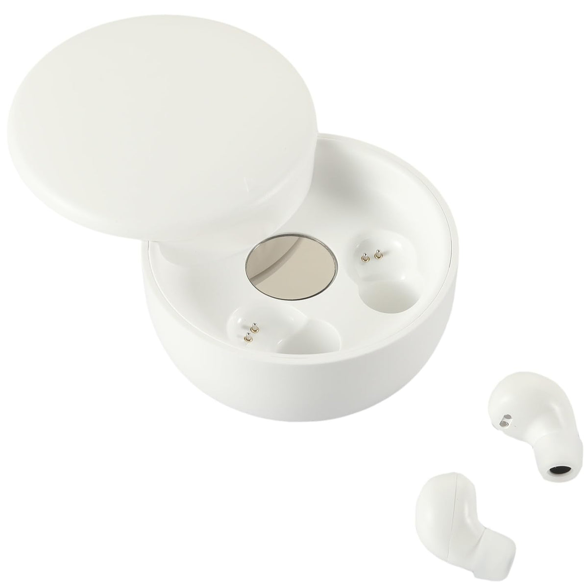 Honcas earbuds in ear lifestyle shot showing discreet fit and stable movement during activity