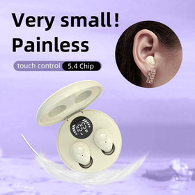 Honcas earbuds in ear while sleeping demonstrating pressure relief