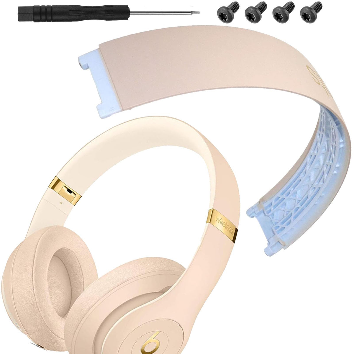 HONCUANWS Studio 3 headband replacement shown with Desert Sand finish for a like-new look