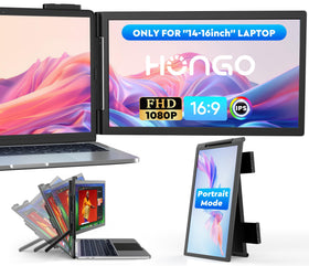 HONGO 14-inch screen extender in use for multitasking on the go