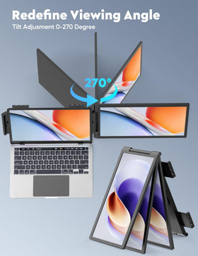 HONGO screen extender rotated for landscape and portrait viewing