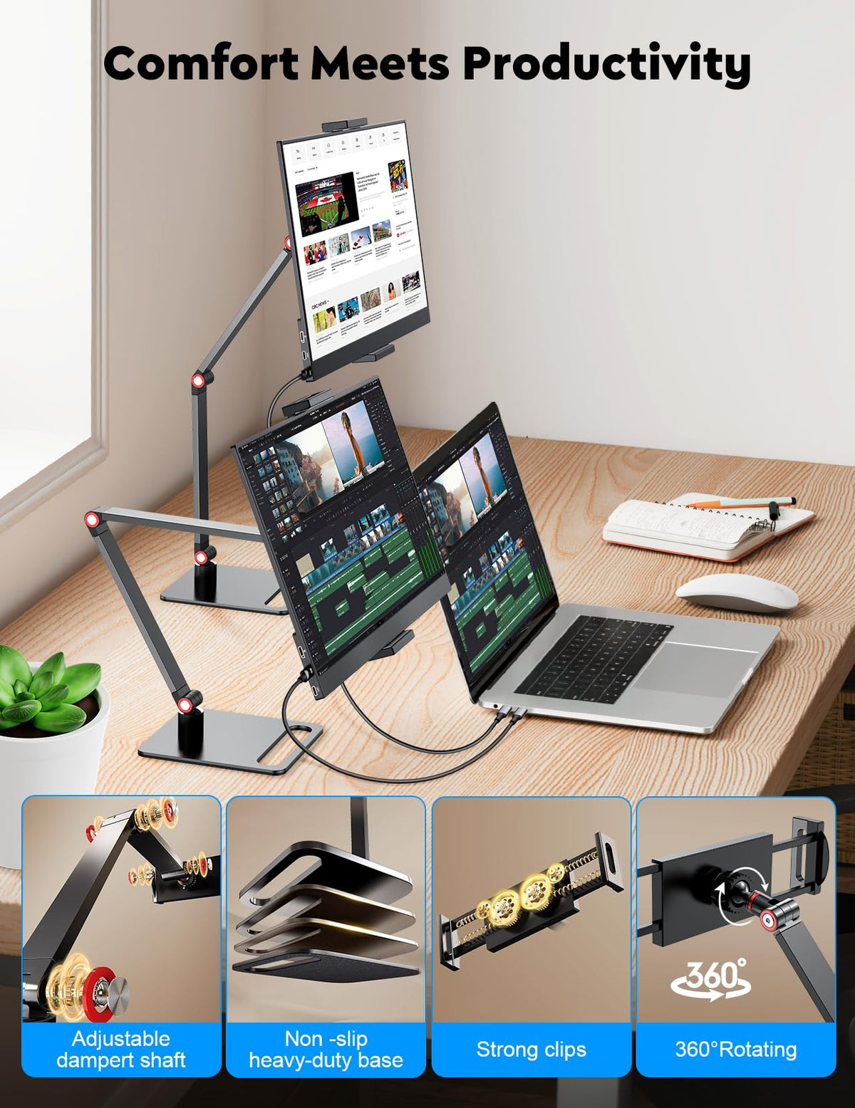 HONGO ultra-slim 0.35-inch profile fits neatly in a laptop bag.