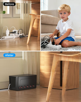HoniHom on a workspace showing organized charging and clutter reduction