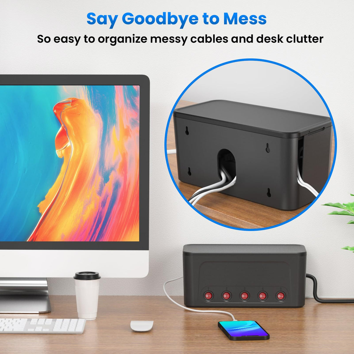 HoniHom close-up of USB ports and AC outlets for fast charging