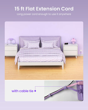 HONIZER on a dorm desk with laptop and lamp showing stylish purple organization