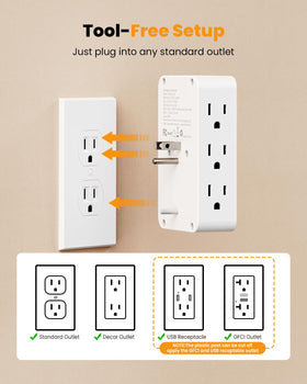 HONIZER ideal for behind nightstands or desks with clutter-free cords.