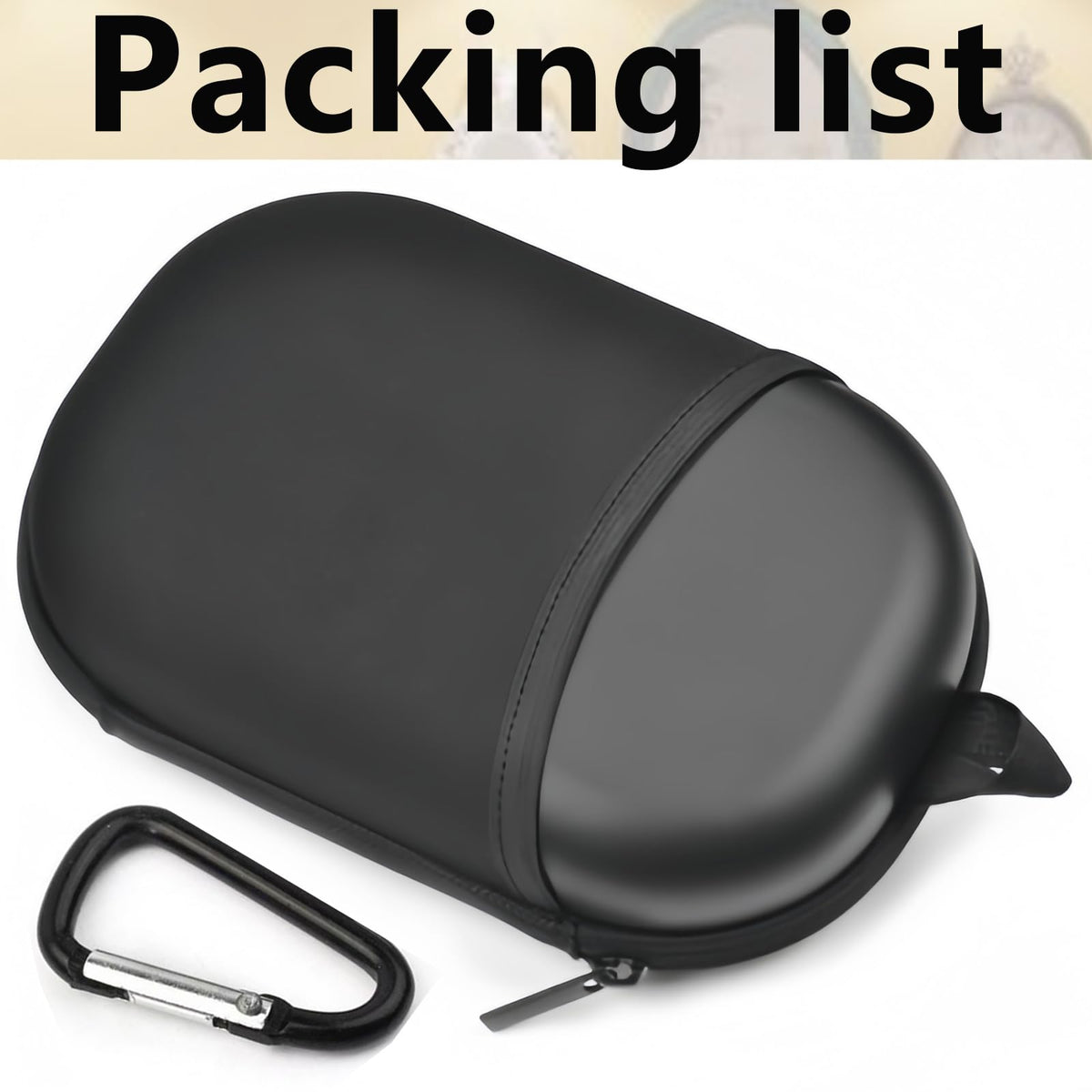 Honlyn travel-friendly case with carabiner hook for quick clipping.