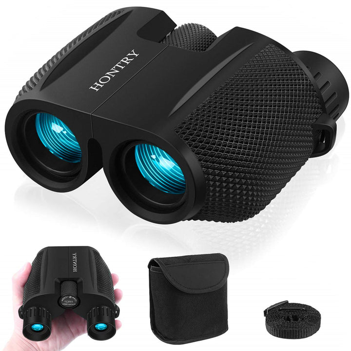 Hontry front view of binoculars showing compact design and portability