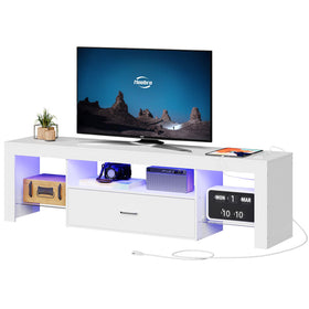 HOOBRO LED TV stand 65-inch compatibility for stable viewing.