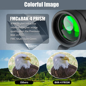 Hooerm monocular lens close-up highlighting BAK-4 prism clarity and bright views