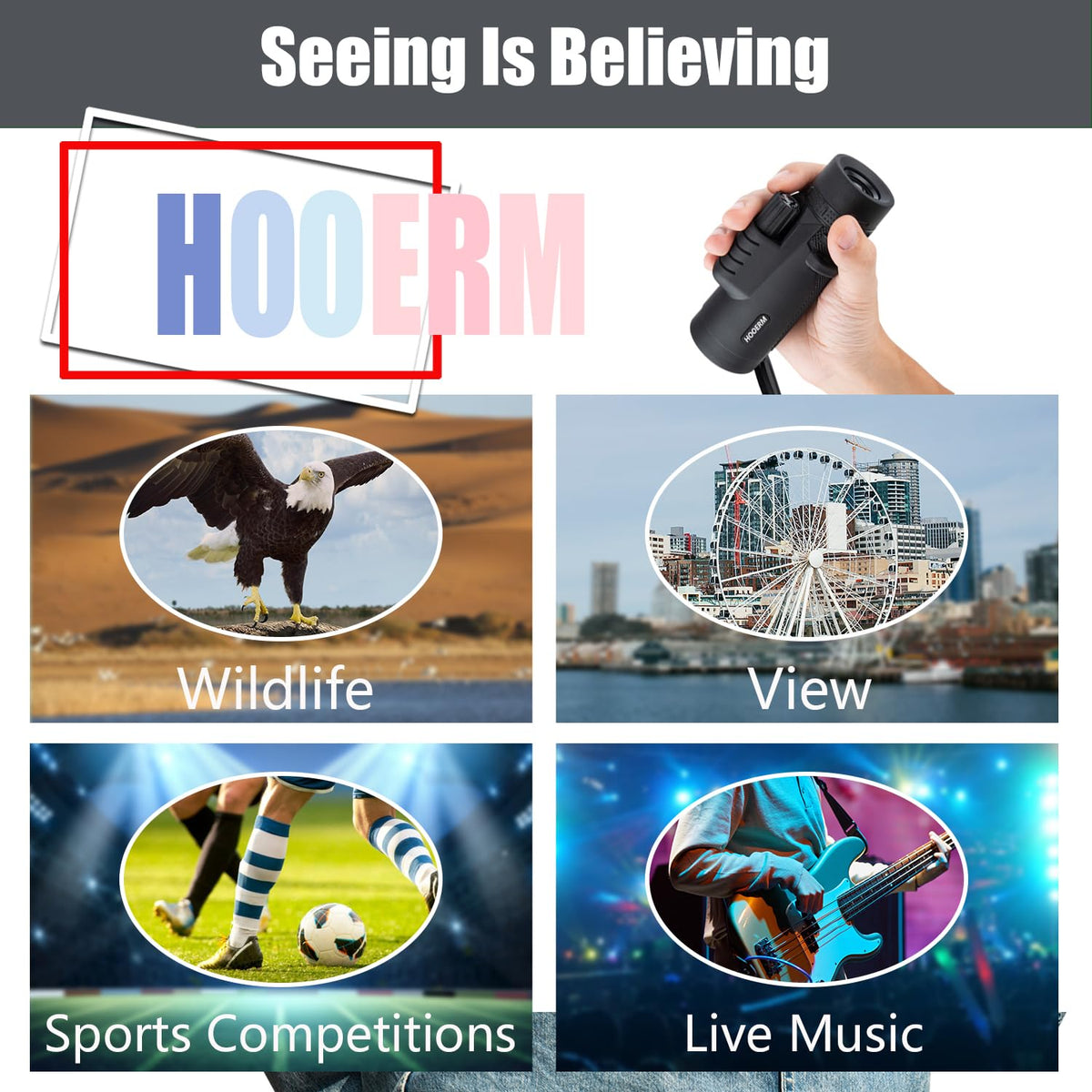 Hooerm monocular mounted on tripod for steady long-exposure or digiscoping shots