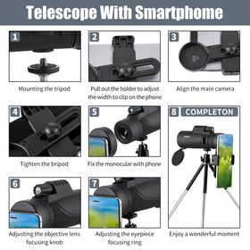 Hooerm monocular used outdoors on trail to spot wildlife and scenic details