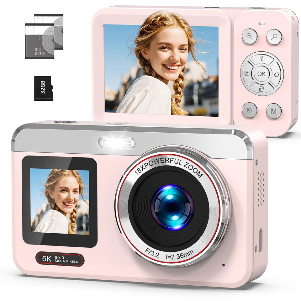 Hoorola 5K camera front selfie-screen for vlogging and self-recording