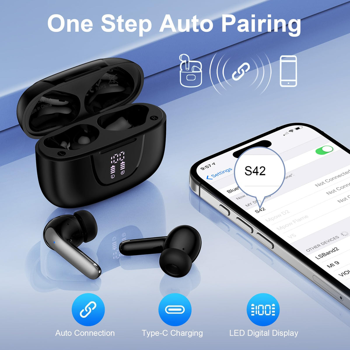 HOOTEK case open shows quick pairing and charging readiness