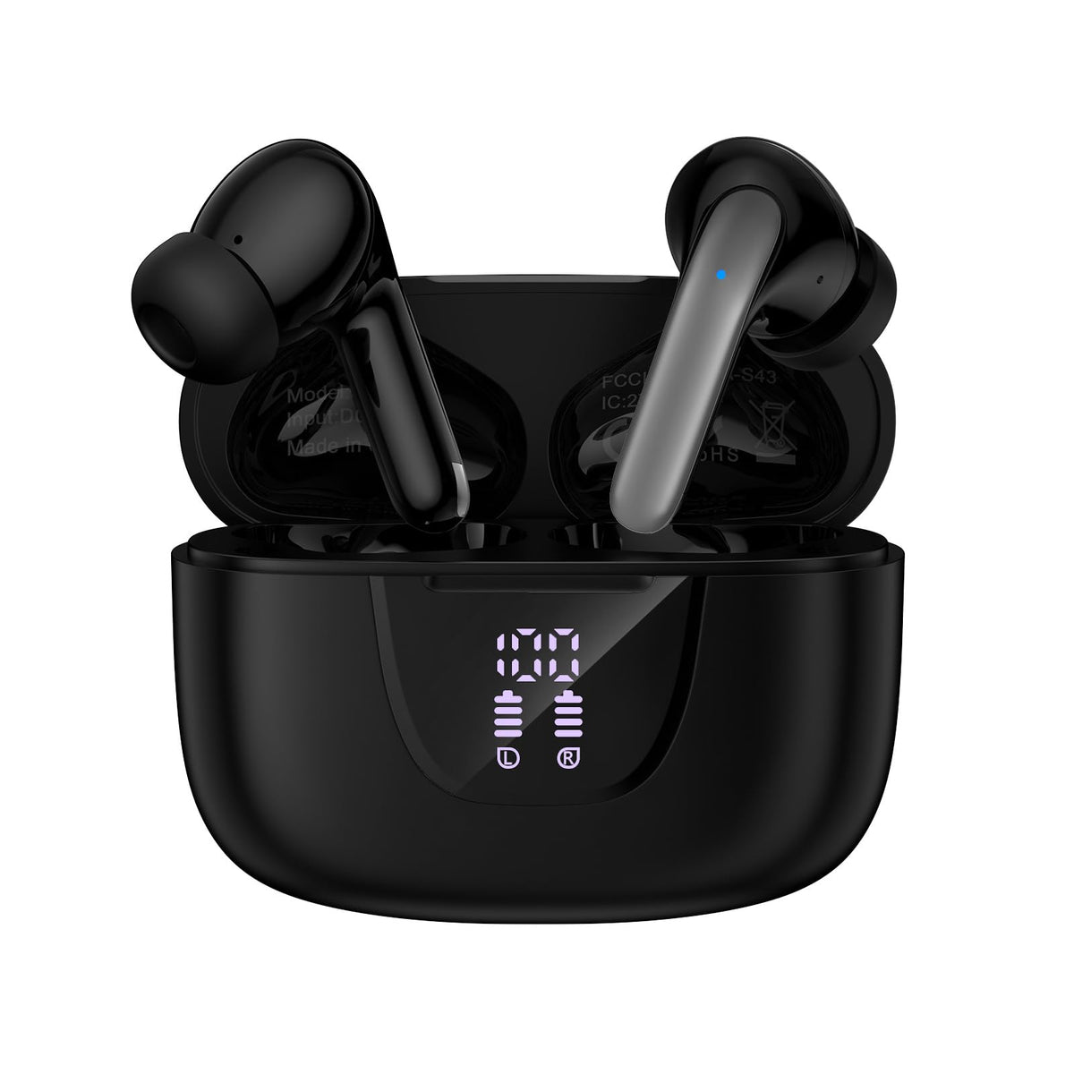 HOOTEK earbuds with LED display charging case for easy battery monitoring on the go